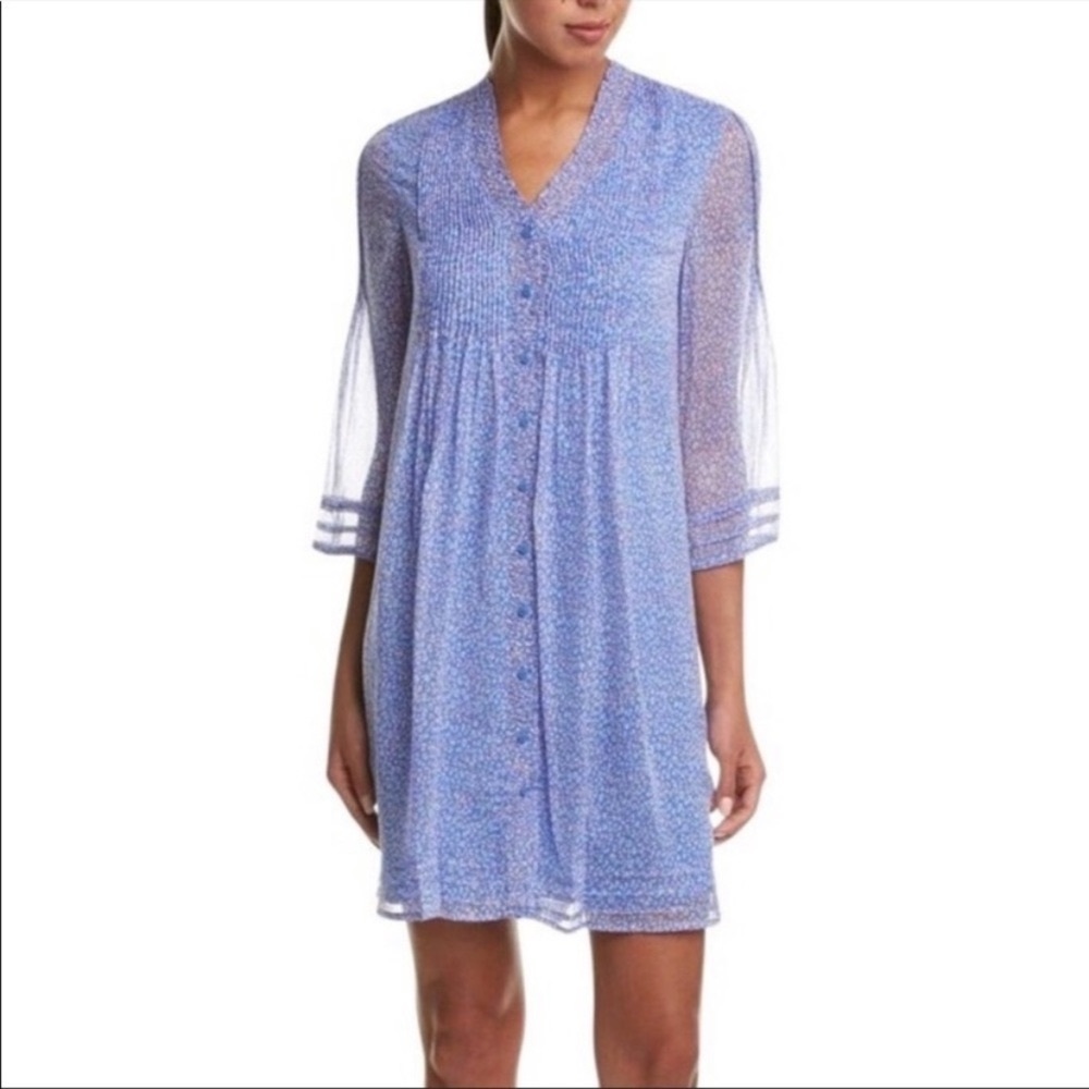 Diane Von Furstenburg Layla Leo cornflower silk dress 4